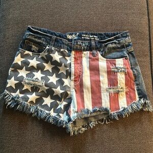 Target Women’s American Flag Printed High Rise Short Shorts